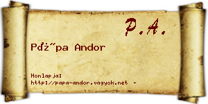 Pápa Andor névjegykártya